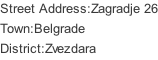 Street Address:Zagradje 26 Town:Belgrade District:Zvezdara